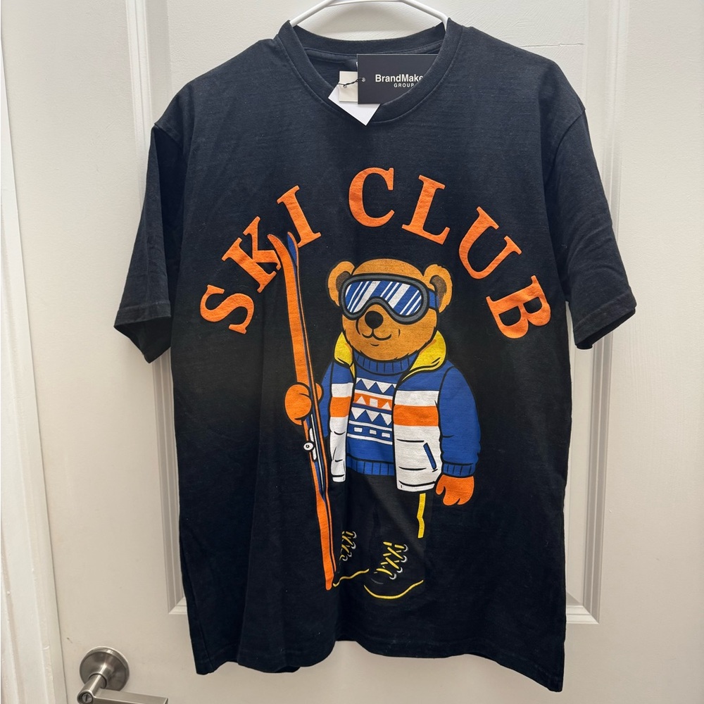 BrandMax Black Ski Club T-Shirt